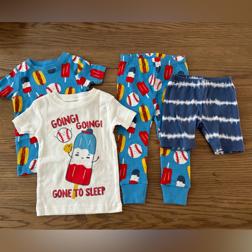 Carter’s Baseball Popsicle Pajama Set Size 12M